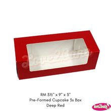 Load image into Gallery viewer, RM 3½&quot; x 9&quot; x 3&quot; Pre-Formed Cupcake 3s Box
