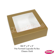 Load image into Gallery viewer, RM 9&quot; x 9&quot; x 3&quot; Pre-Formed Cupcake 9s Box
