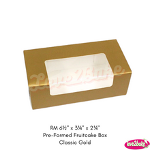 Load image into Gallery viewer, RM 6½&quot; x 3¼&quot; x 2¼&quot; Pre-Formed Fruitcake Box
