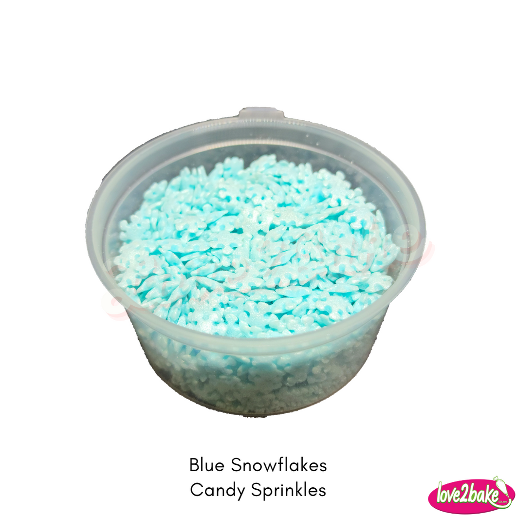 blue snowflakes candy sprinkles