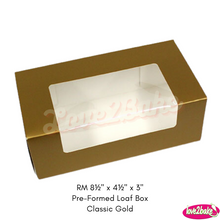 Load image into Gallery viewer, RM 4½&quot; x 8½&quot; x 3&quot; Pre-Formed Loaf Box

