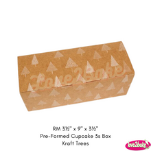 Load image into Gallery viewer, RM 3½&quot; x 9&quot; x 3&quot; Pre-Formed Cupcake 3s Box
