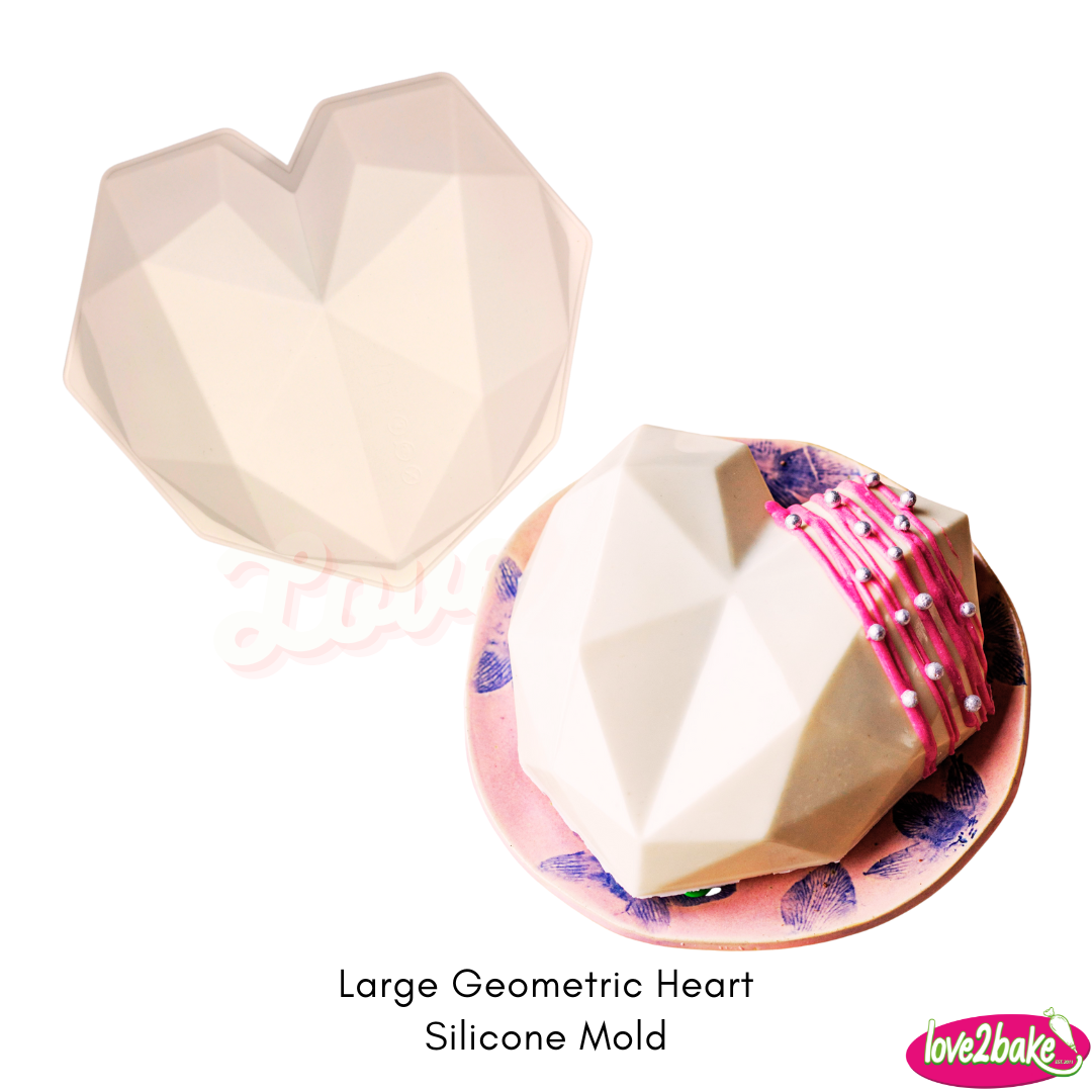 Large Geometric Heart Silicone Mold Love2Bake Philippines