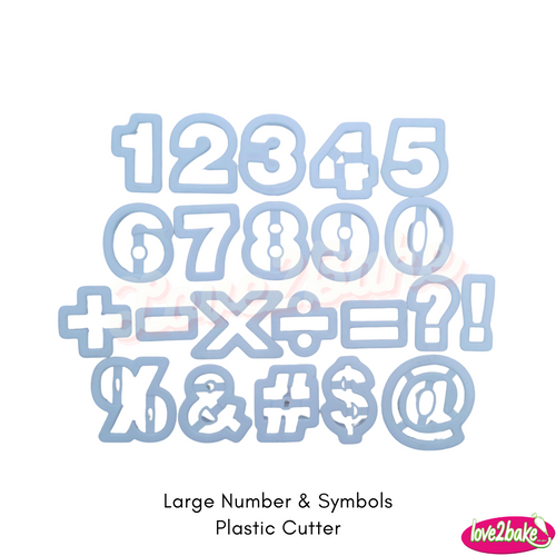 large number and symbols plastic cutter set
