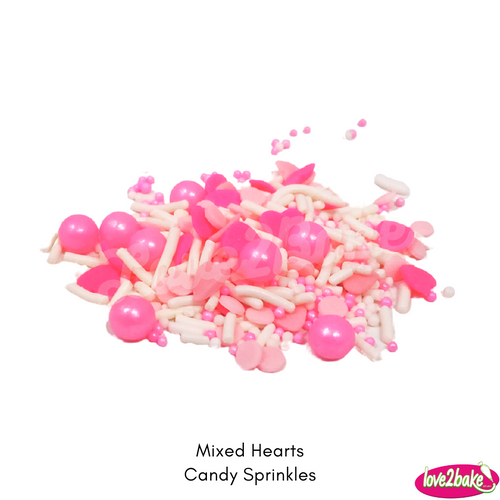 mixed hearts candy sprinkles