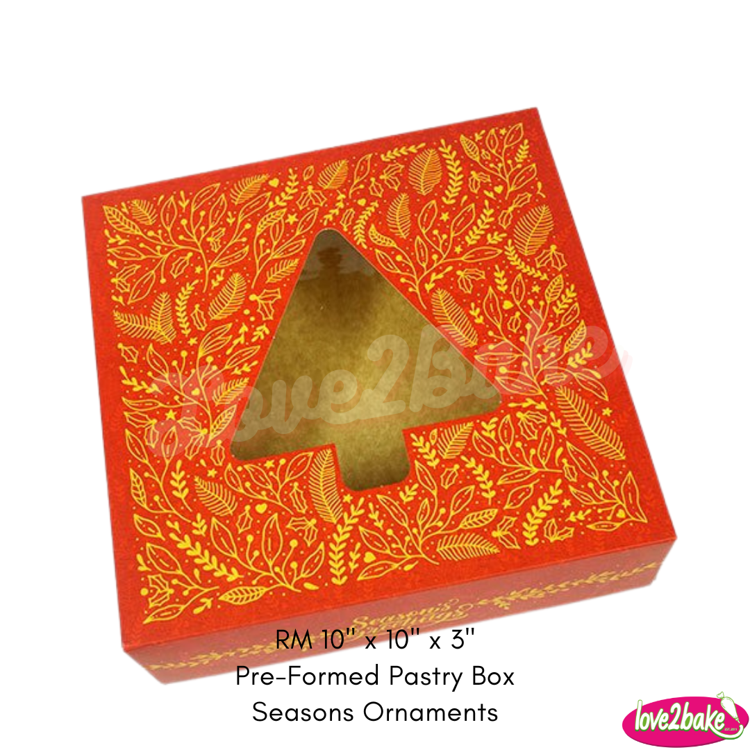 RM 10" x 10" x 3" PreFormed Pastry Box Love2Bake Philippines